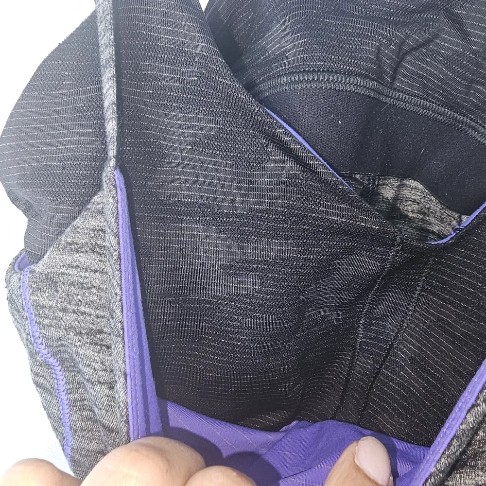 Lululemon Tank Top Womens 6 Heathered Black Purple Athletic Racerback Yoga